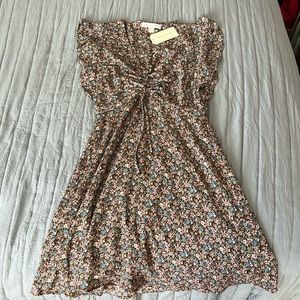 Brown with floral pattern Dress